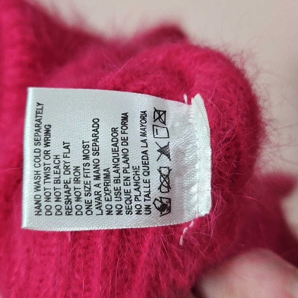 Angora Rabbit Hair Fuzzy Pink Gloves! NEW!! - Picture 6 of 6